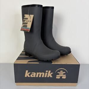 Kamik Women's Jenny Lo Charcoal Gris‎ Rain Boots US 7 Rubber Waterproof